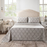 Bedsheet with Pillow Case 100% Cotton Grey Damascene Imperial Grace
