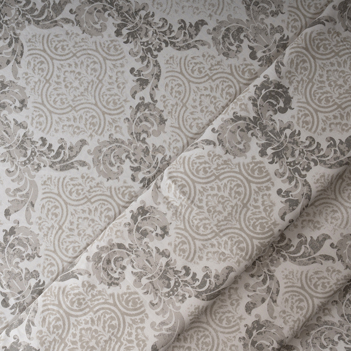 Bedsheet with Pillow Case 100% Cotton Grey Damascene Imperial Grace