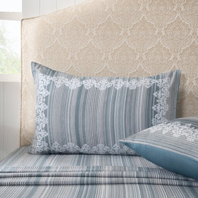 Bedsheet with Pillow Case 100% Cotton Blue Veloura Imperial Grace