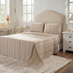 Bedsheet with Pillow Case 100% Cotton Gold Veloura Imperial Grace