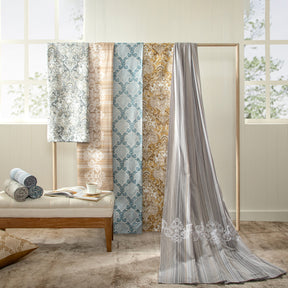 Bedsheet with Pillow Case 100% Cotton Grey Veloura Imperial Grace