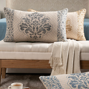 Cushion Cover Blue Aristo Damask Imperial Grace