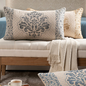 Cushion Cover Grey Aristo Damask Imperial Grace