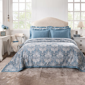 Duvet Cover with Pillow Case 100% Cotton Blue Aquarelle Imperial Grace