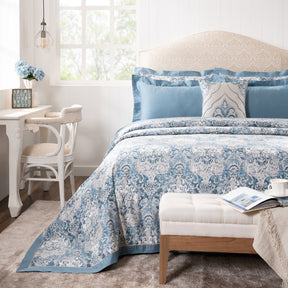 Duvet Cover with Pillow Case 100% Cotton Blue Aquarelle Imperial Grace