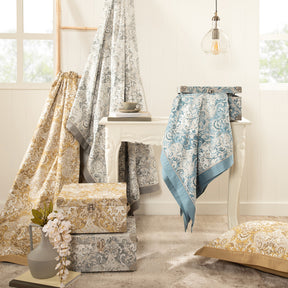 Duvet Cover with Pillow Case 100% Cotton Blue Aquarelle Imperial Grace