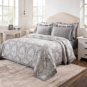 Duvet Cover with Pillow Case 100% Cotton Grey Aquarelle Imperial Grace