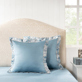 Pillow Case Euro Set 100% Cotton Blue Aquarelle Imperial Grace
