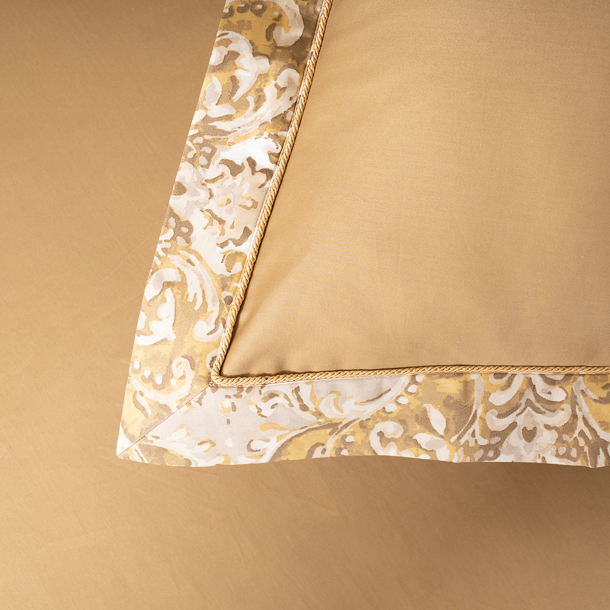 Pillow Case Euro Set 100% Cotton Gold Aquarelle Imperial Grace