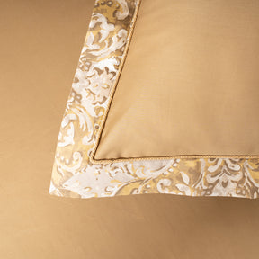 Pillow Case Euro Set 100% Cotton Gold Aquarelle Imperial Grace