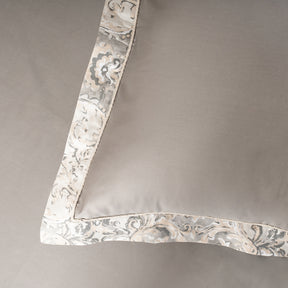 Pillow Case Euro Set 100% Cotton Grey Aquarelle Imperial Grace