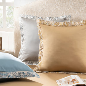 Pillow Case Euro Set 100% Cotton Grey Aquarelle Imperial Grace