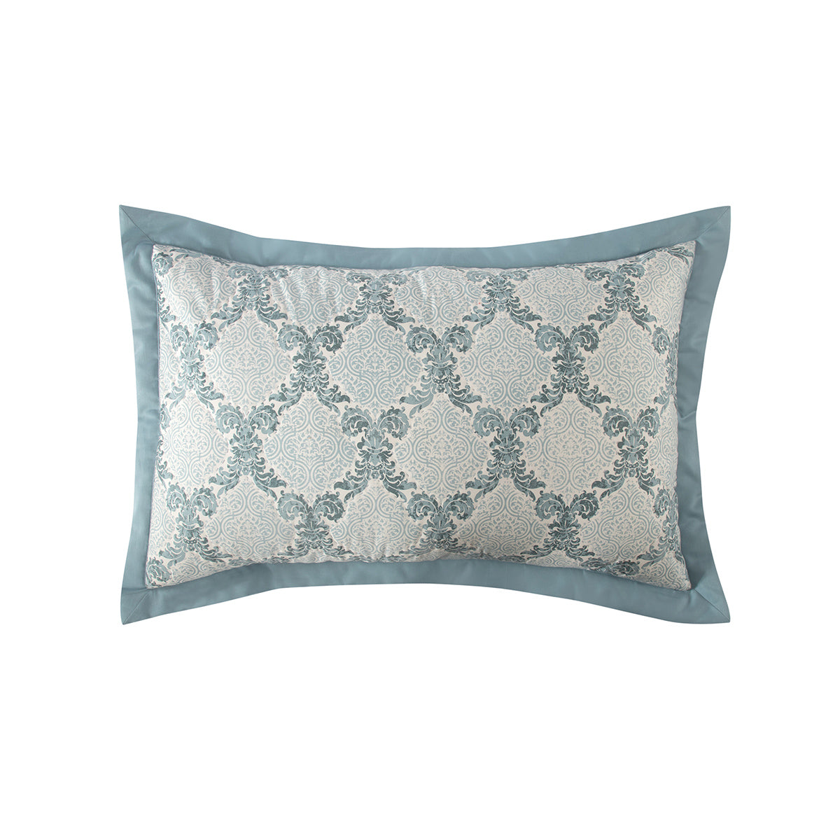 Pillow Sham Set 100% Cotton Blue Damascene Imperial Grace