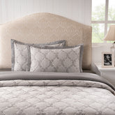 Pillow Sham Set 100% Cotton Grey Damascene Imperial Grace