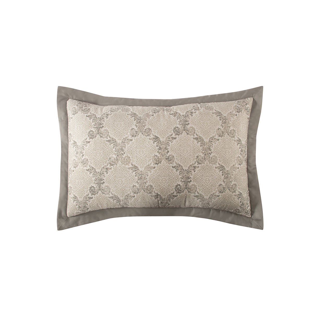 Pillow Sham Set 100% Cotton Grey Damascene Imperial Grace