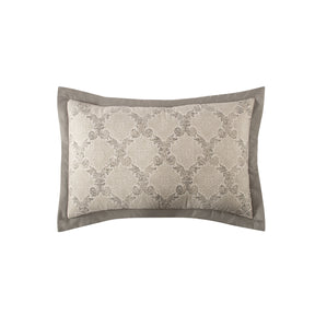 Pillow Sham Set 100% Cotton Grey Damascene Imperial Grace
