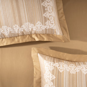 Pillow Sham Set 100% Cotton Gold Veloura Imperial Grace