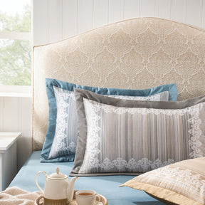 Pillow Sham Set 100% Cotton Gold Veloura Imperial Grace