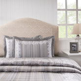 Pillow Sham Set 100% Cotton Grey Veloura Imperial Grace