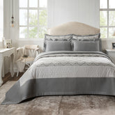 Quilt 100% Cotton Grey Damascene Imperial Grace