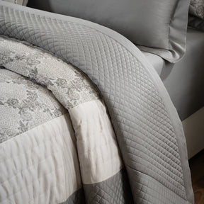 Quilt 100% Cotton Grey Damascene Imperial Grace