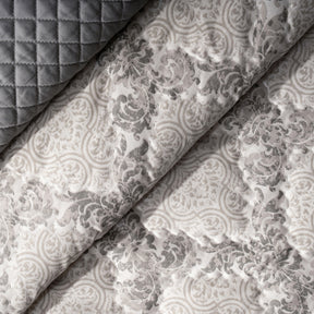 Quilt 100% Cotton Grey Damascene Imperial Grace