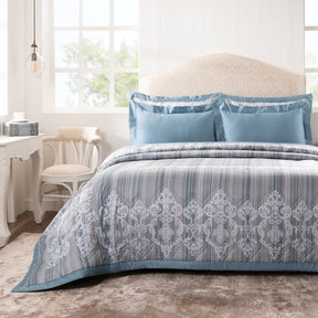 Quilt 100% Cotton Blue Veloura Imperial Grace