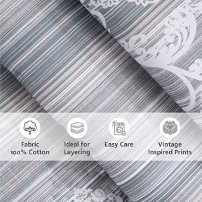 Quilt 100% Cotton Blue Veloura Imperial Grace