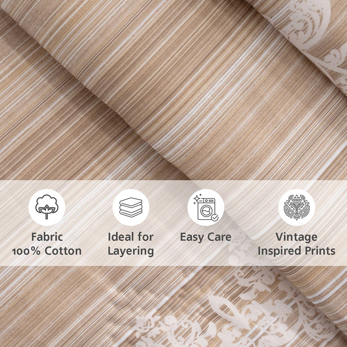 Quilt 100% Cotton Gold Veloura Imperial Grace