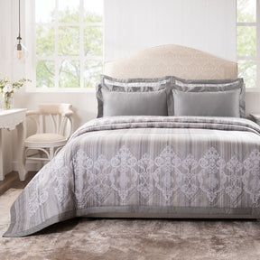 Quilt 100% Cotton Grey Veloura Imperial Grace