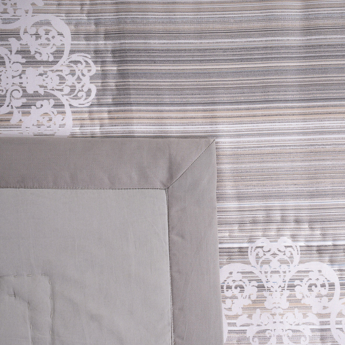 Quilt 100% Cotton Grey Veloura Imperial Grace