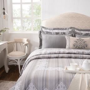 Quilt 100% Cotton Grey Veloura Imperial Grace