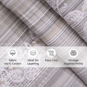 Quilt 100% Cotton Grey Veloura Imperial Grace