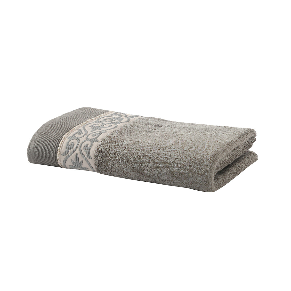 Towel 100% Cotton Grey Lacette Imperial Grace