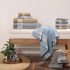 Towel 100% Cotton Blue Lacette Imperial Grace