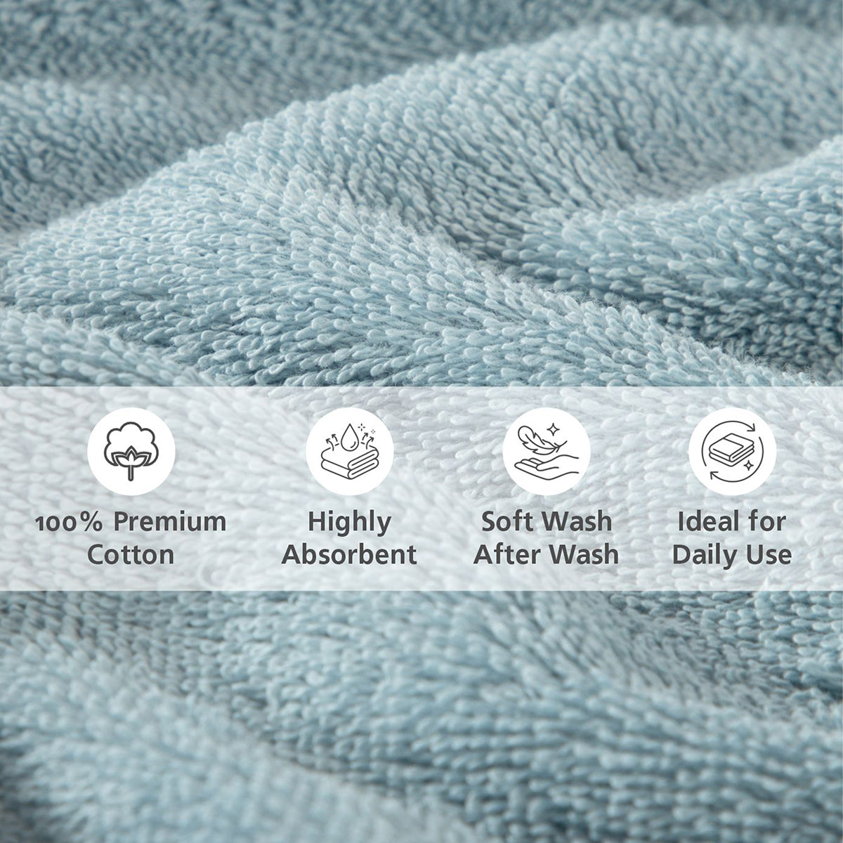 Towel 100% Cotton Blue Lacette Imperial Grace
