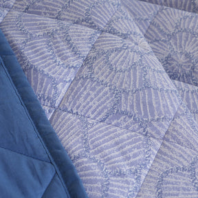 Hermosa Botanic Bloom Florique 4Pcs Blue Quilt Set