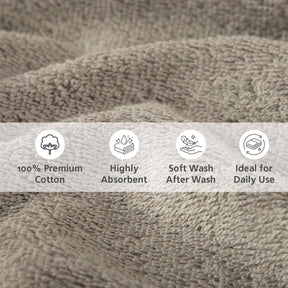 Towel 100% Cotton Grey Lacette Imperial Grace
