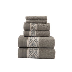 Towel 100% Cotton Grey Lacette Imperial Grace