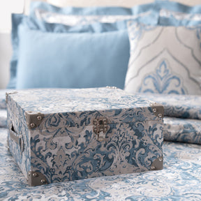 Duvet Cover Set 100% Cotton 8Pcs Blue Aquarelle Imperial Grace