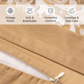 Duvet Cover Set 100% Cotton 8Pcs Gold Aquarelle Imperial Grace