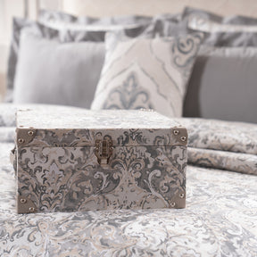 Duvet Cover Set 100% Cotton 8Pcs Grey Aquarelle Imperial Grace