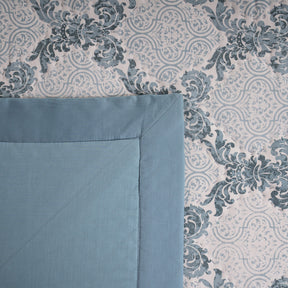 Quilt Set 100% Cotton 8Pcs Blue Damascene Imperial Grace