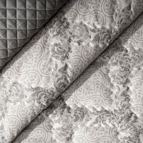 Quilt Set 100% Cotton 8Pcs Grey Damascene Imperial Grace
