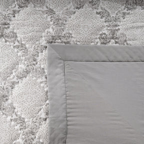 Quilt Set 100% Cotton 8Pcs Grey Damascene Imperial Grace