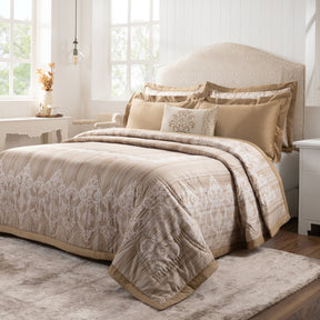 Quilt Set 100% Cotton 8Pcs Gold Veloura Imperial Grace