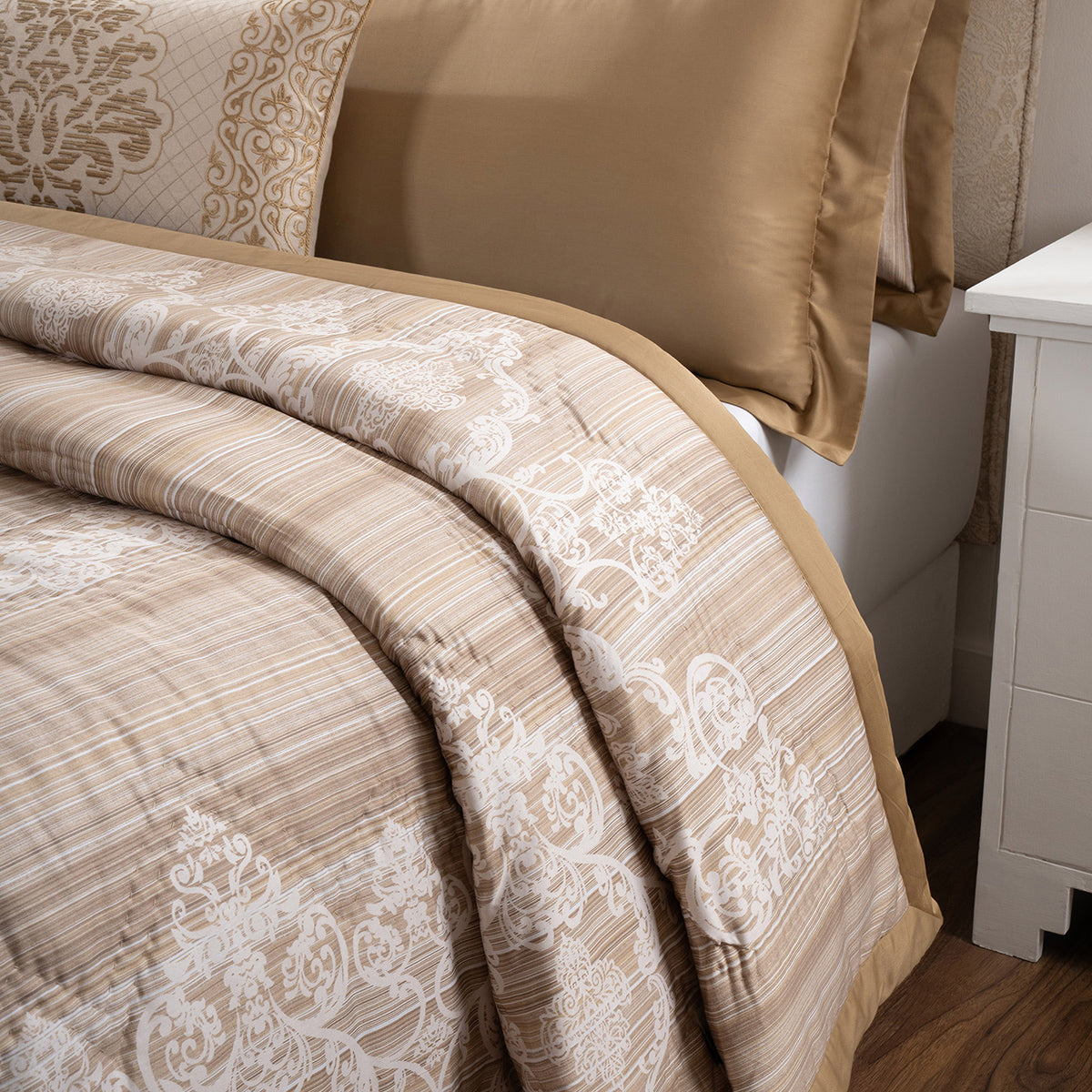 Quilt Set 100% Cotton 8Pcs Gold Veloura Imperial Grace