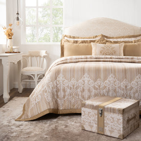 Quilt Set 100% Cotton 8Pcs Gold Veloura Imperial Grace
