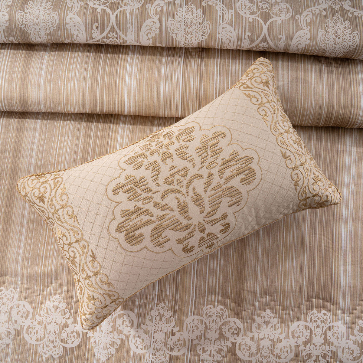 Quilt Set 100% Cotton 8Pcs Gold Veloura Imperial Grace