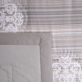 Quilt Set 100% Cotton 8Pcs Grey Veloura Imperial Grace